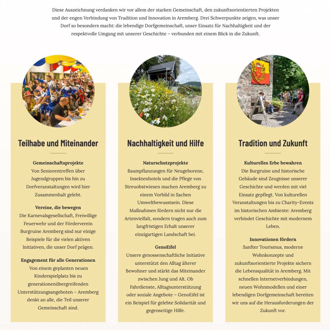Ich strukturiere Texte deshalb so, dass sie schnell erfassbar bleiben. Kurze Absätze, klare Zwischenüberschriften, sinnvoll gesetzte Hervorhebungen und gut platzierte Teaser helfen dabei, Inhalte verständlich und angenehm lesbar zu machen. Eine Website wird dadurch nicht nur schöner, sondern auch nutzerfreundlicher.